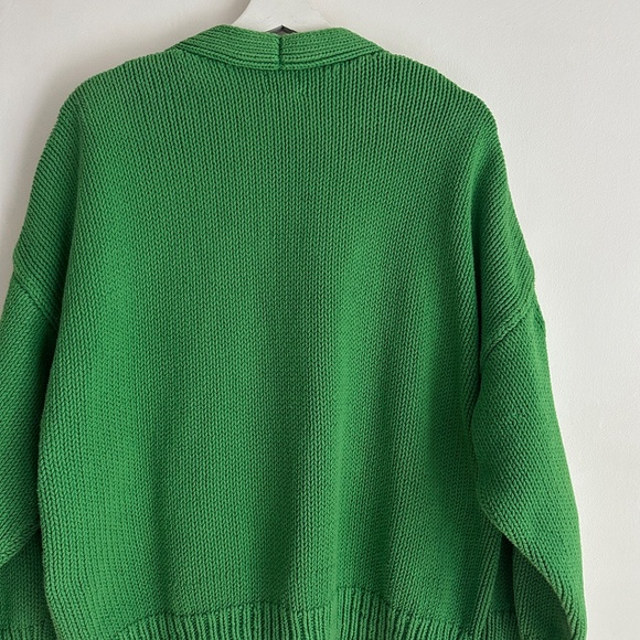 babaà no 16 cotton cardigan boxy sweater fern green babaa no16 22 one size O/S - Picture 9 of 14